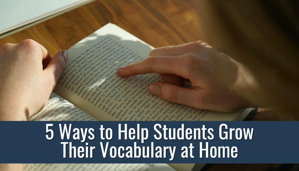 Student reading and learning new vocabulary